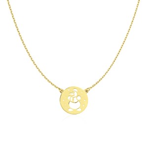 Colier argint placat cu aur galben cu om de zapada Snowman DiAmanti CEL1002NY-AS (Argint 925‰ 1,9 g.)